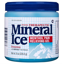 Mineral Ice Pain Relieving Gel 8oz  Cooling Menthol Therapy for Sore Muscles