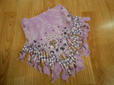 Vtg Antique Handmade Cowgirl Beaded Bandana Fringed Scarf Wild Rag Biker Bandana