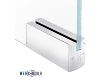 FHC 2-1/2" Square Patch Rail 9-1/2" Long Without Lock for 1/2" Glass - Stainless