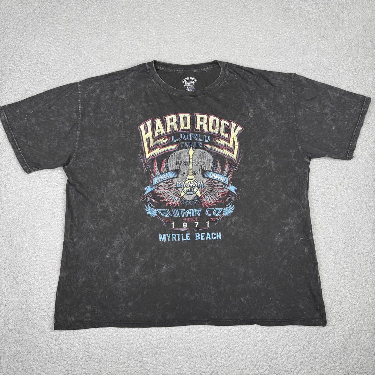 Hard Rock Cafe Shirt Mens XL Black Myrtle Beach World Tour Graphic