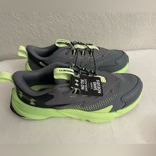 Under Armour Scramjet 6 Titan Grey/Black/Morph Green in Boys Size 2.5