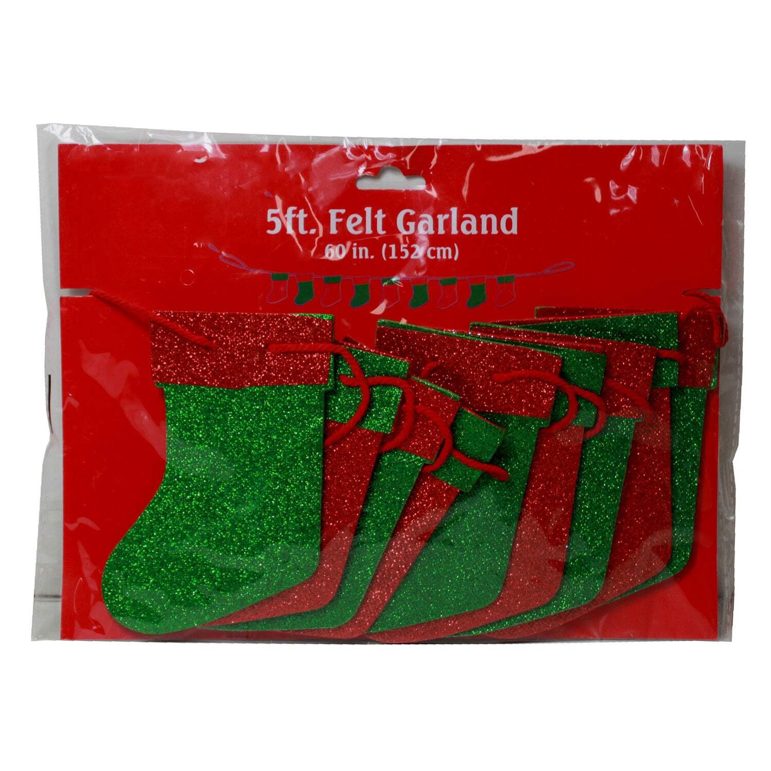 4698 - 5 Foot Christmas Garland with Stockings for Holiday Home Decor |Pod 2-48|