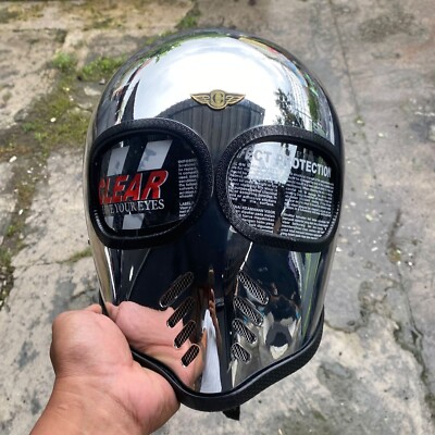 Australia Best Bobber Helmet NEW BEST SELLER! CUSTOM HELMET XF-GP CHROME  CAFERACER BOBBER CHOPPER MOTORCYCLE