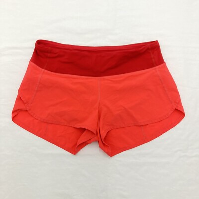 Lululemon Speed Shorts Flare / True Red Coral Pink Size 4 | eBay