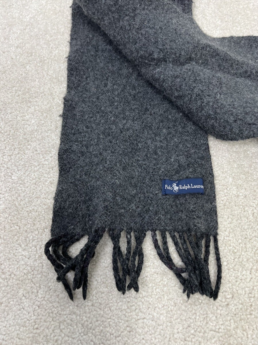 Polo Ralph Lauren Scarf Mens Black Purple Pony Unisex Plaid