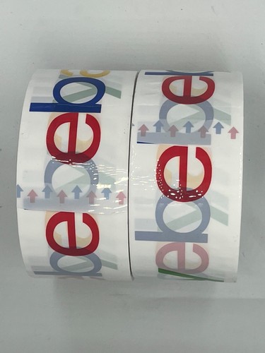 2 Roll Official eBay Branded Packaging Packing Carton Tape 2" x 75 yds FREE SHIP - Picture 2 of 3