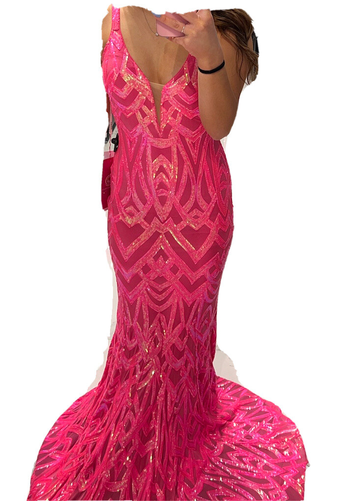 JOVANI Hot Pink prom dress size 2 | eBay