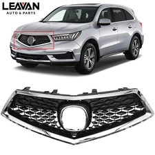 Front Bumper Upper Grille W/Chrome Molding Trim For 2017-2020 Acura MDX