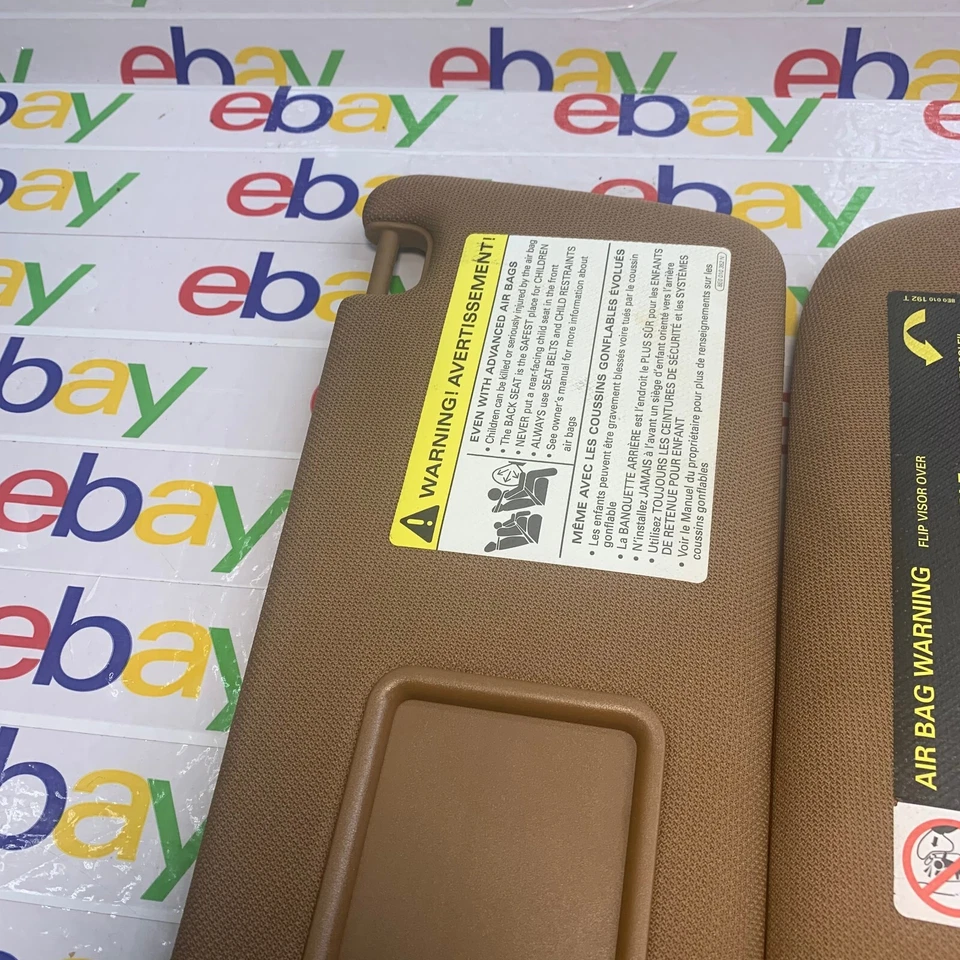 2005 - 2011 Audi A6 Sun Visors Set Pair Mirrors Driver Passenger OEM 06 07 08 09 - Image 3 of 4