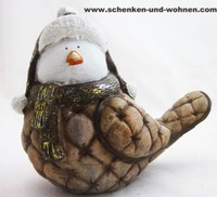 Keramik-Vogel Braun/Gold 20 X 15 X 23,5 Cm