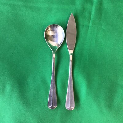 Bel Pre Colonial Style Stainless Flatware Set of 2 Sugar Spoon & Butter Knife