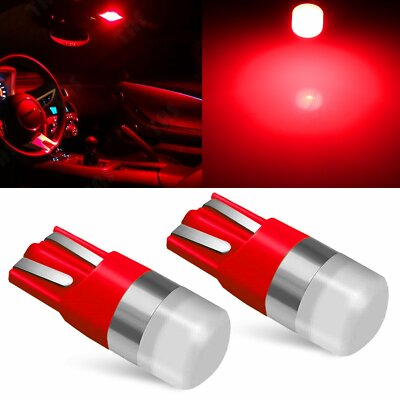 JDM ASTAR 2pc Red LED T10 194 168  Dome License Side Marker Light Bulb