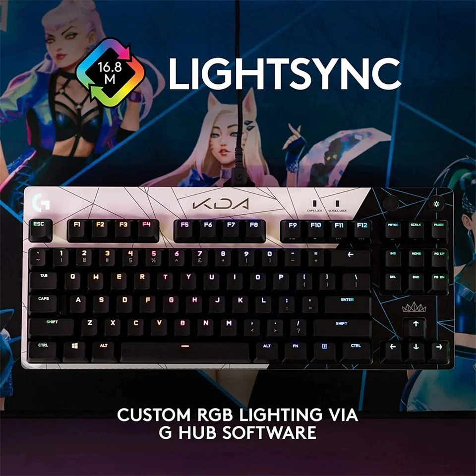 Logitech G PRO K/DA Wired Mechanical Gaming Keyboard Ultra-Portable RGB Backlit - Image 2 of 4