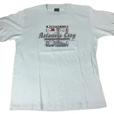 Vintage 90s Atlantic City International New Jersey Blue T Shirt Mens Size XL