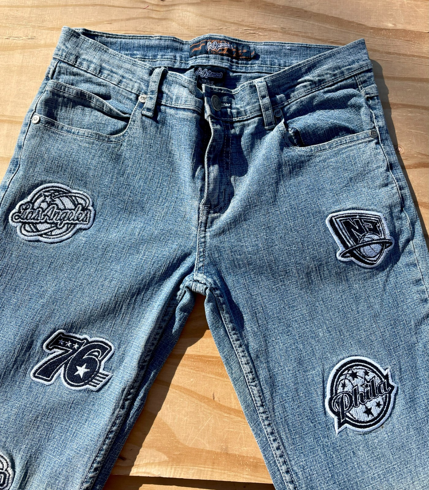 Vintage FNF Jeans NBA AllState Championship Logo Pat… Gem