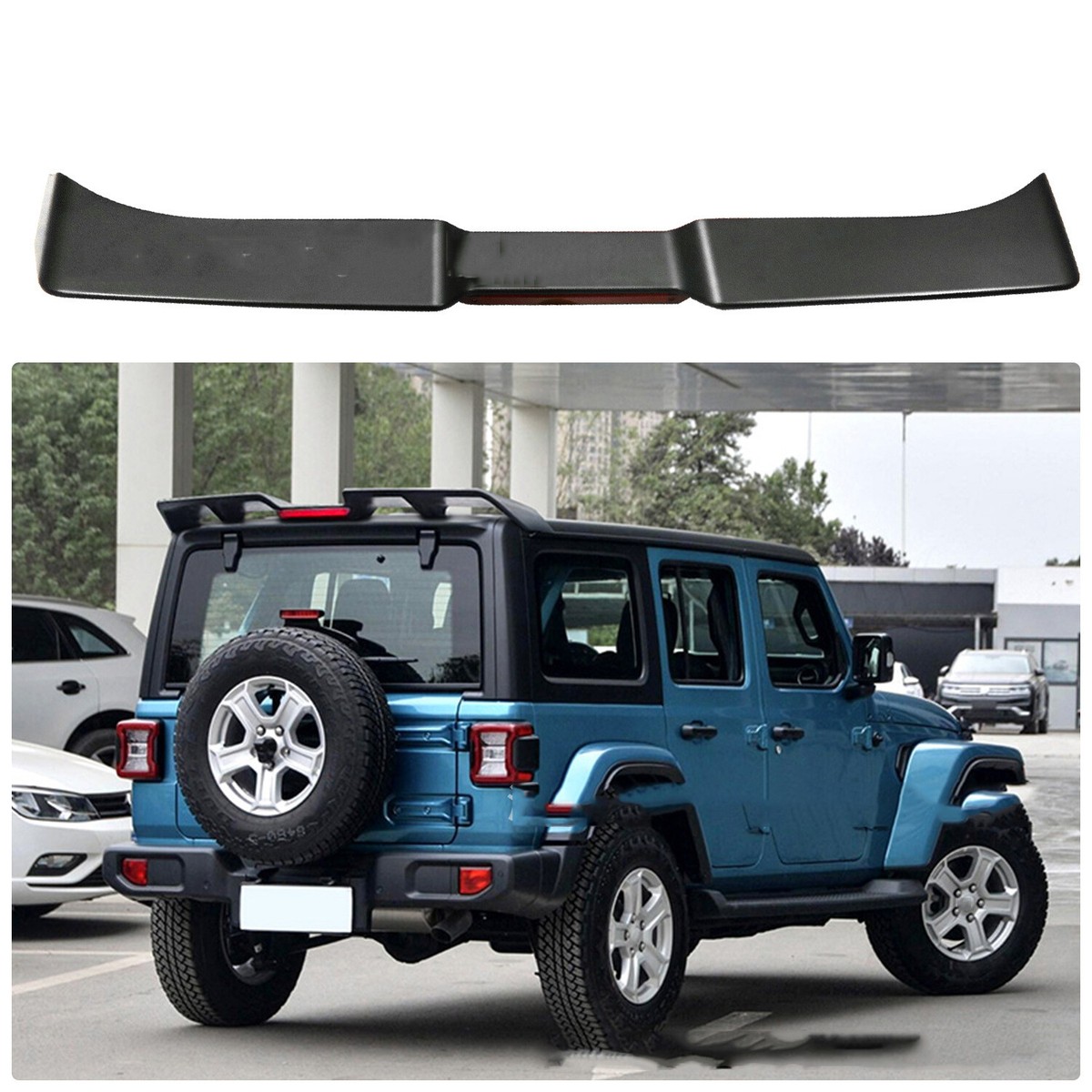 For 2018-2023 Jeep Wrangler JL SUV ABS Black Rear Roof Spoiler