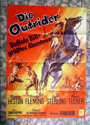 OUTRIDER (Pony Express) * A1-FILMPOSTER WA HESTON FLEMING STERLING ´60er RR60s