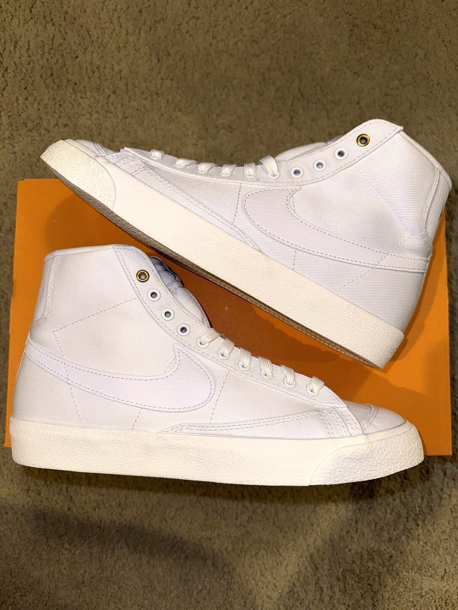 Nike Blazer Mid 77 Canvas Triple White Women's Sz 9W (7.5M