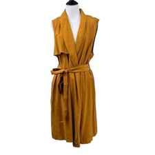 Eloquii Goldenrod Lightweight Belted Sleeveless Trench Coat Womens 14/16 Belted