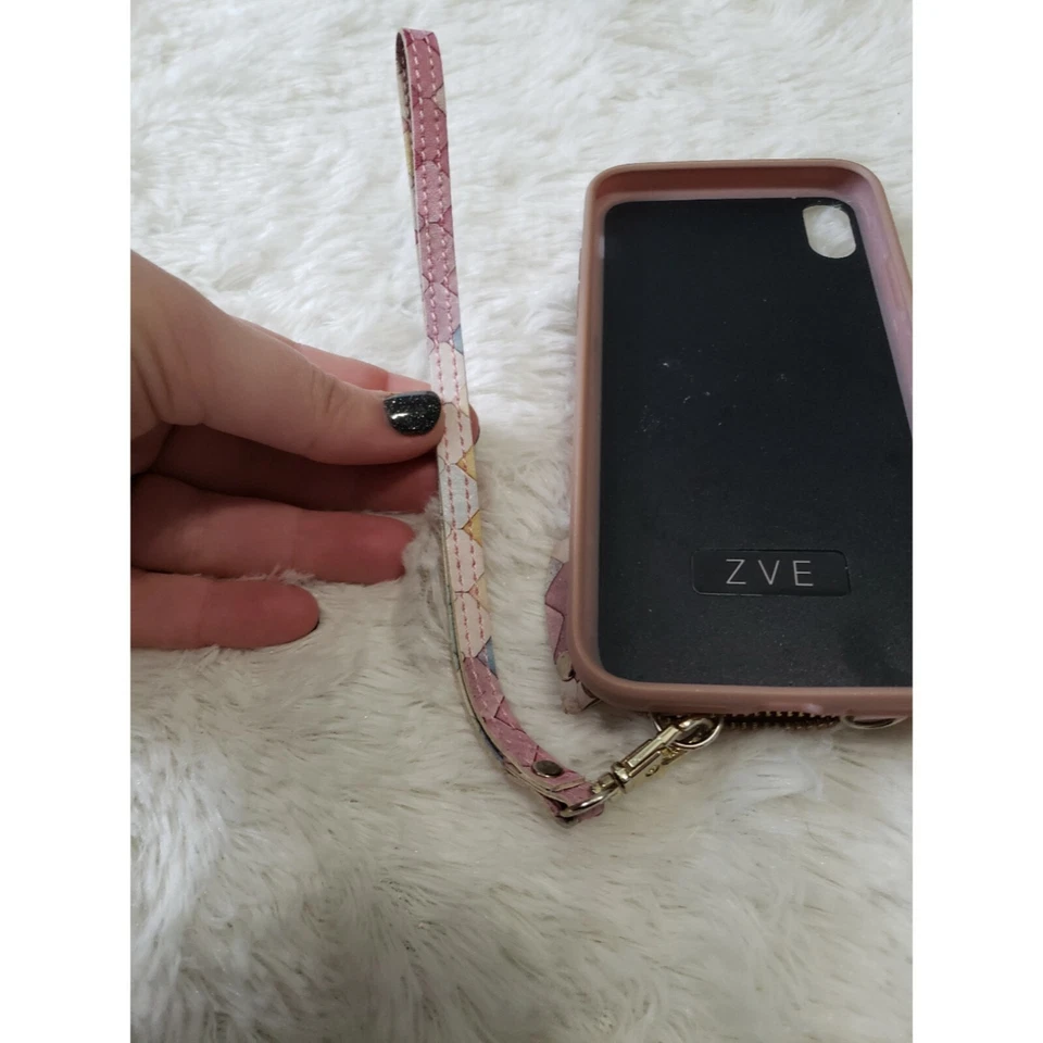 Funda Cartera Teléfono iPhone X Marca ZVE con Cremallera Tarjetero Crédito Muñequera Foto 3 de 4