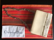 Vintage Christian Dior Ivory Patent Clutch Shoulder Bag - Y2K Icon Vibes Luxe ✨