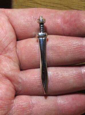 Sword Roman Gladius , Hallmarked sterling silver Pendant Handmade UK Unique 