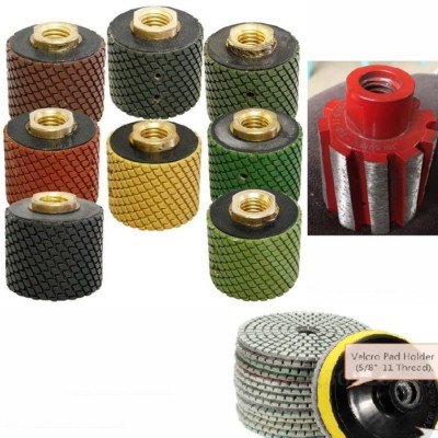 2'' granite Polishing Grinding drum 8 + 25 stone marble Polish Pad concrete floor