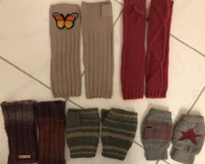 5 Pairs Of Fingerless Mittens Lot