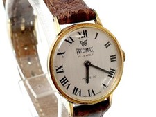 Precimax Swiss Made Cal. FEF 6664 reloj de pulsera para mujer acero inoxidable chapado en oro alrededor de 1980