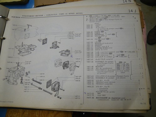 Peugeot 404+504+J7, Ricambi carburatore, (1 set) (nuovo & originale) n. 1417.03 - Foto 5 di 5