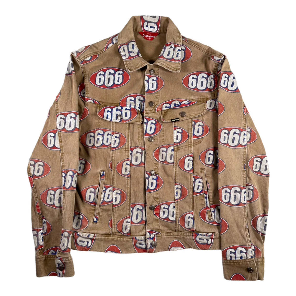 Supreme 666 Denim Trucker Jacket Brown - Size M