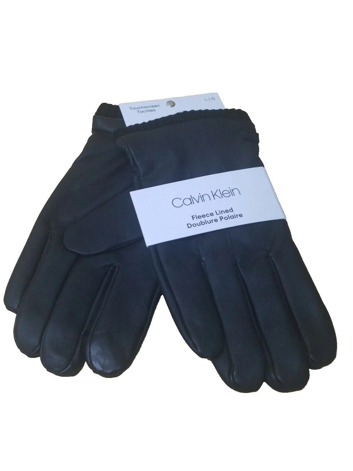 Guantes y mitones Calvin Klein de cuero para mujeres