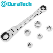 DURATECH Flex-Head Double Box End Ratcheting Wrench Set 7-In-1 Metric Wrench Set