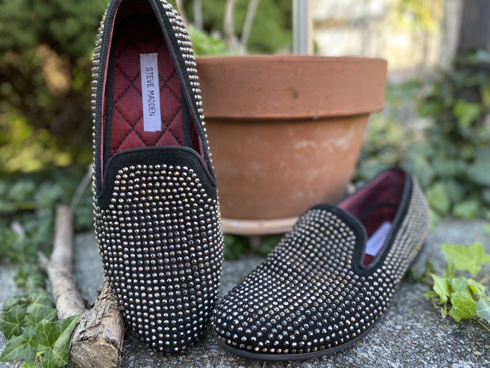 Steve Madden Mens Formal Caviar Black Loafers Rhinestone Shoes Size | eBay