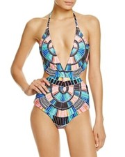 Mara Hoffman 262624 Women Printed Cutout One Piece Swimsuit Multi Size X-Small
