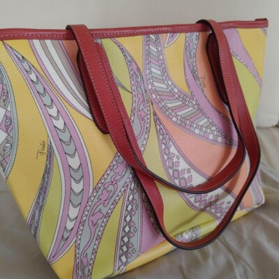 Emilio Pucci Psychedelic Pattern Hand Tote Crossbody Bag Unused