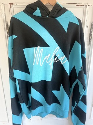 Kleidermafia Hoodie Mafia Print Schwarz Türkis Unisex S