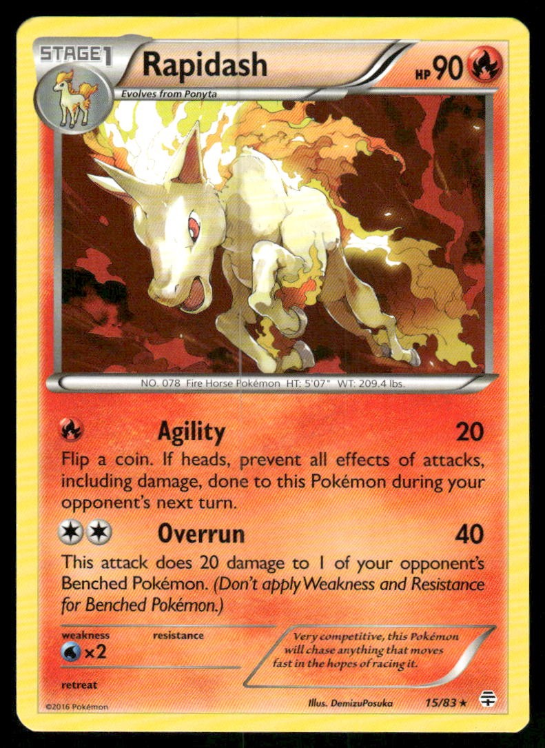 Pokemon Cards Rapidash 15/83 Generations Rare NM