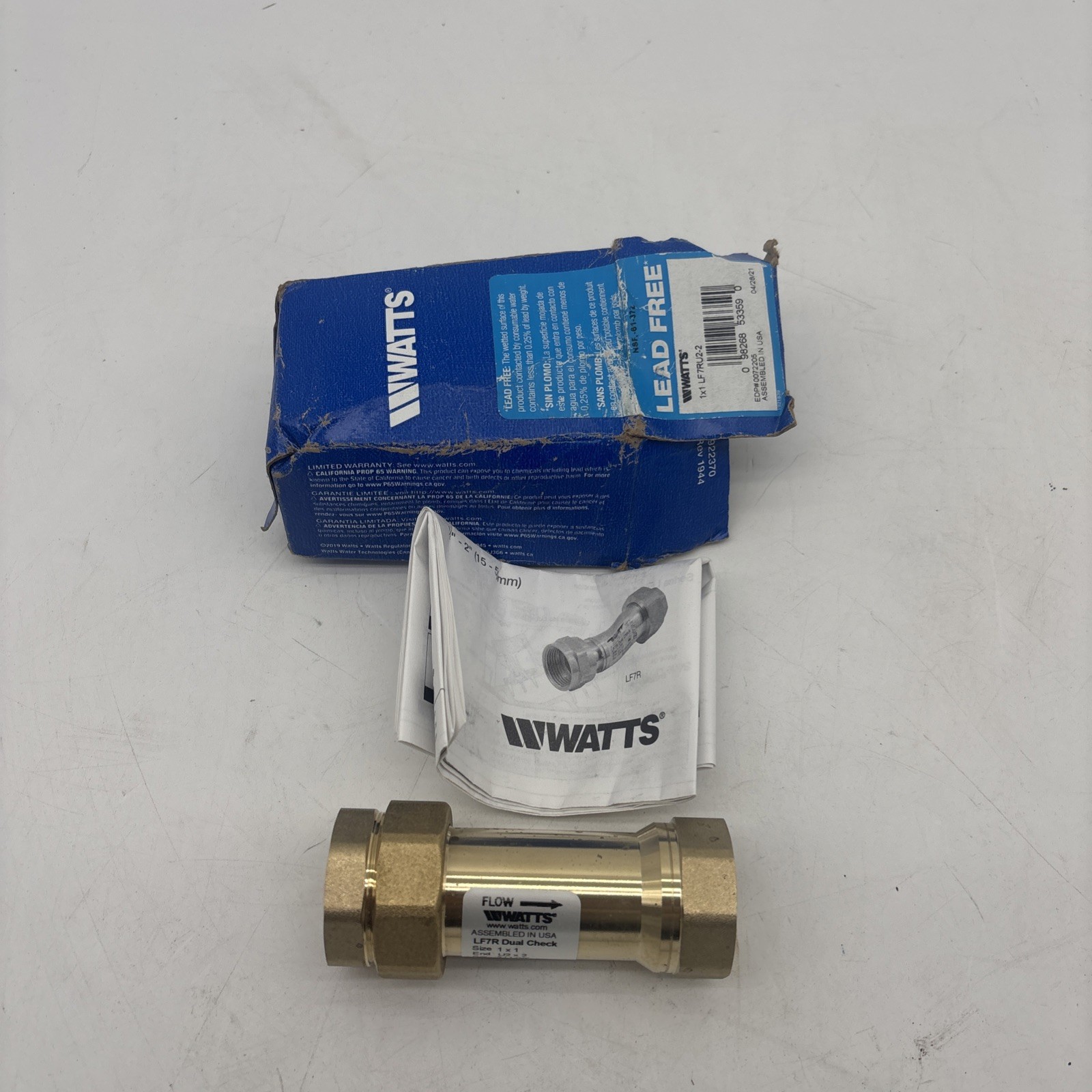 Watts 1”x 1” LF7RU2-2 Series Dual Check Valve - Bronze (0072205)