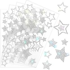 4 Sheets Self Adhesive Star Stickers Glitter Star Stickers Rhinestone Stickers f