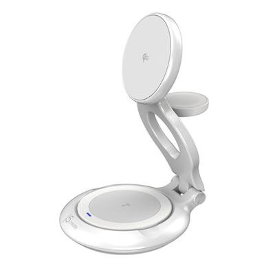 J5create Qi2 3-In-1 Magnetic Foldable Wireless Charging Station