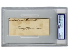 President Benjamin Harrison Signed Pres. Doc PSA Auto