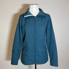 The North Face Windwall Softshell Jacket Teal Blue Womens Size Medium M Full Zip