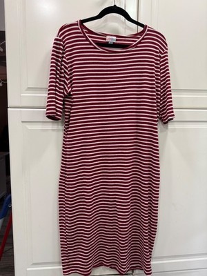 burgundy and white striped dress Maxwell Dress in Burgundy Pinstripe 2X main image 1