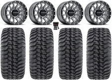 Raceline Trophy 14" Wheels Grey 30" Regulator Tires Kawasaki Brute Force IRS