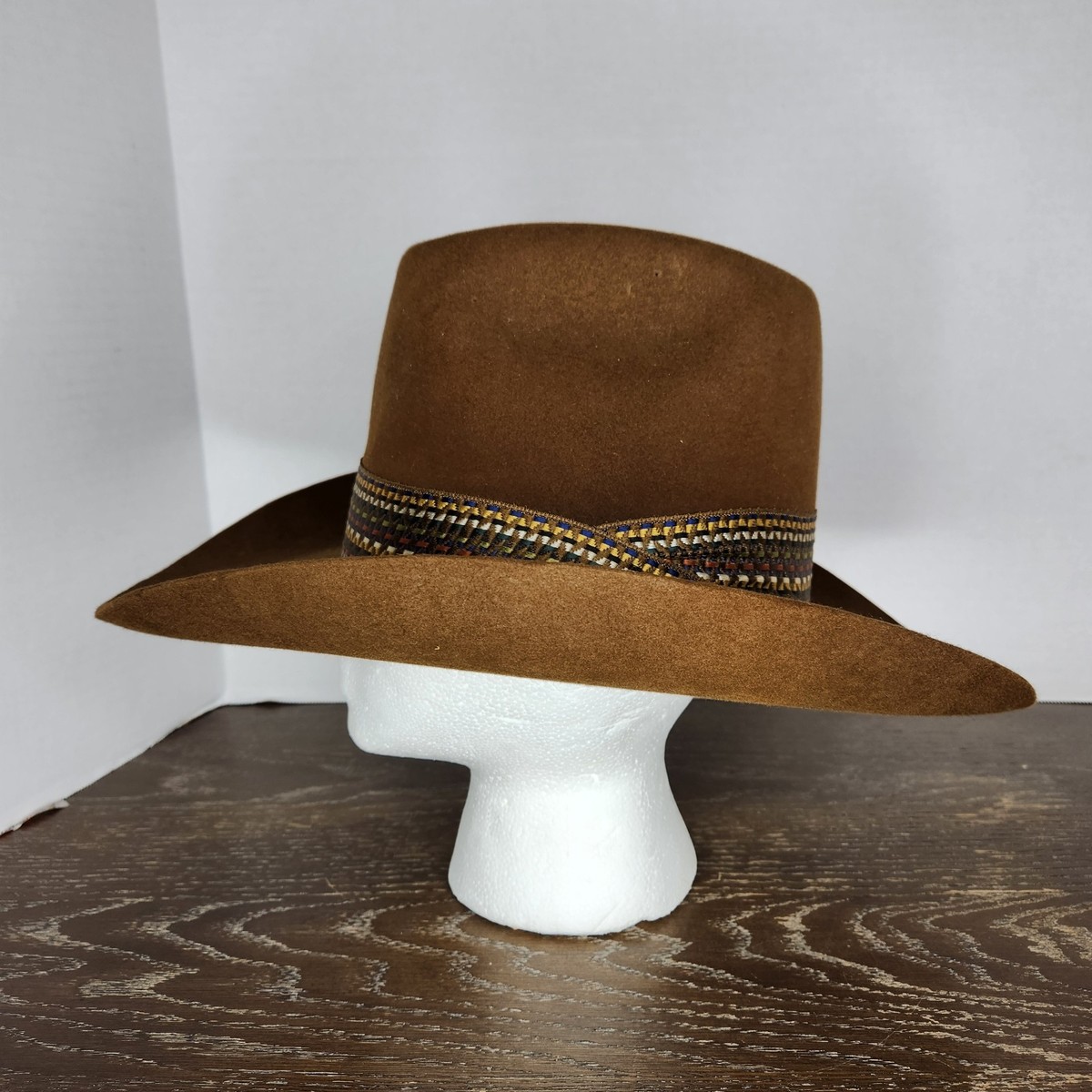 Vintage John B Stetson 4X Beaver Brown Western Cowboy Hat sz 6 7/8