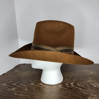 Vintage John B Stetson 4X Beaver Brown Western Cowboy Hat sz 6 7/8