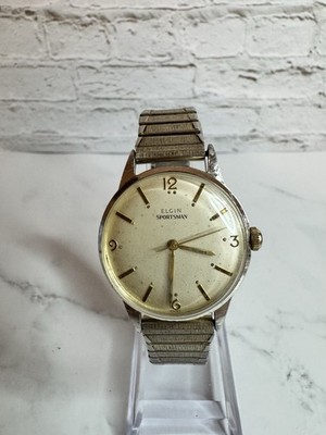 Vintage Elgin Sportsman 17 Jewel Men's Mechanical Wristwatch Swiss Gold Tone