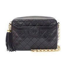Chanel Lambskin Matelasse Shoulder Bag Women Black One Size 519465