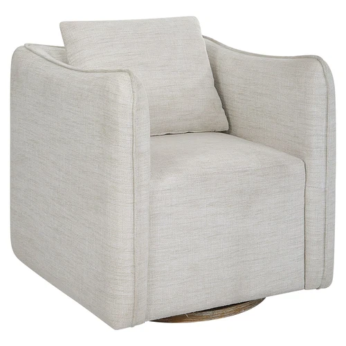 Uttermost Corben White Swivel Armchair - Picture 6 of 6